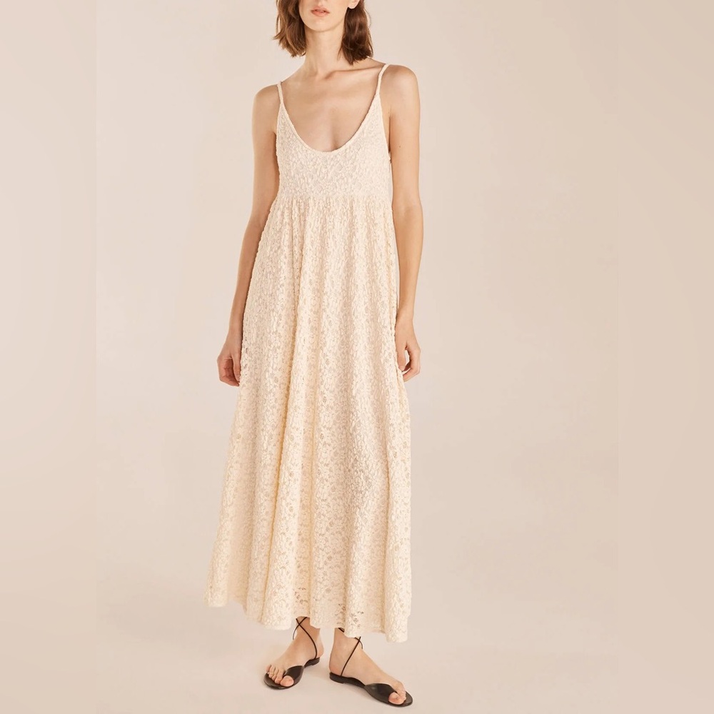 Rebecca Taylor Lace Tank Maxi Dress in Ivory Cream Size S New w/Tag $595